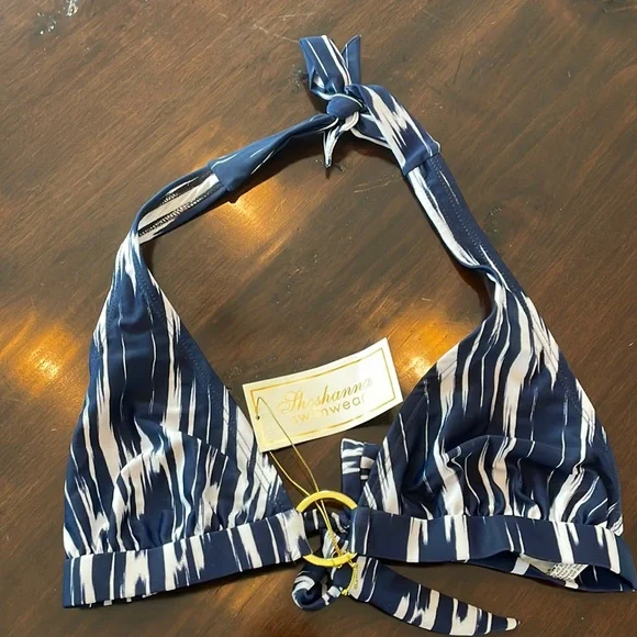 NWT Shoshanna Blue and White Bikini Top - Picture 1 of 3